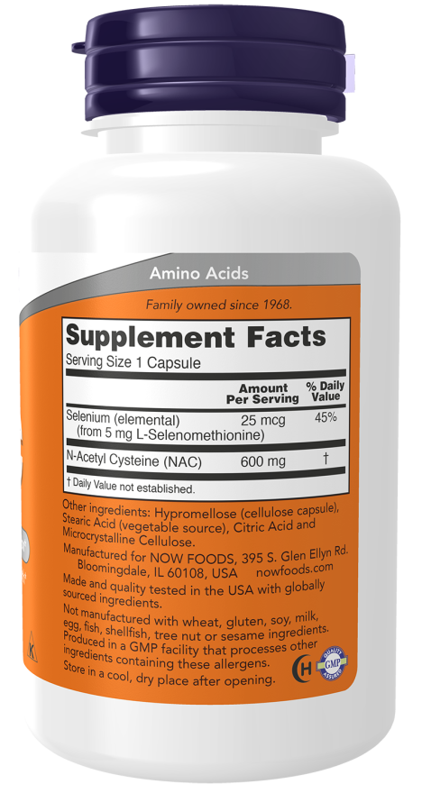 NOW NAC 600 mg Capsules