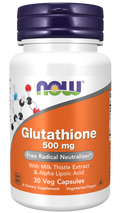 NOW Glutathione 500 mg Veg Capsules with Milk Thistle & ALA