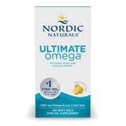 Nordic Naturals Ultimate Omega-3 Lemon Flavoured Fish Oil 120 Softgels box.