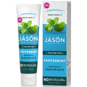 Jason Powersmile Fluoride Free Peppermint Toothpaste 119g tube & box
