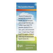 Side image: Carlson Super Daily D3 liquid vitamin D3 4000 IU drops 10.3 ml box