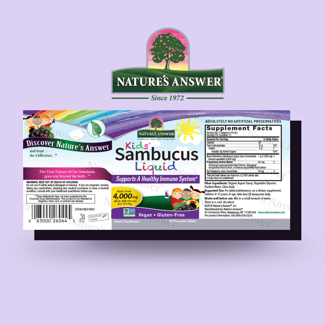 Nature’s Answer Sambucus Kids elderberry liquid 120ml barcode