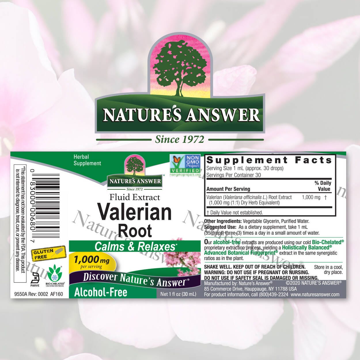 Nature’s Answer Valerian Root alcohol-free liquid extract 30ml barcode