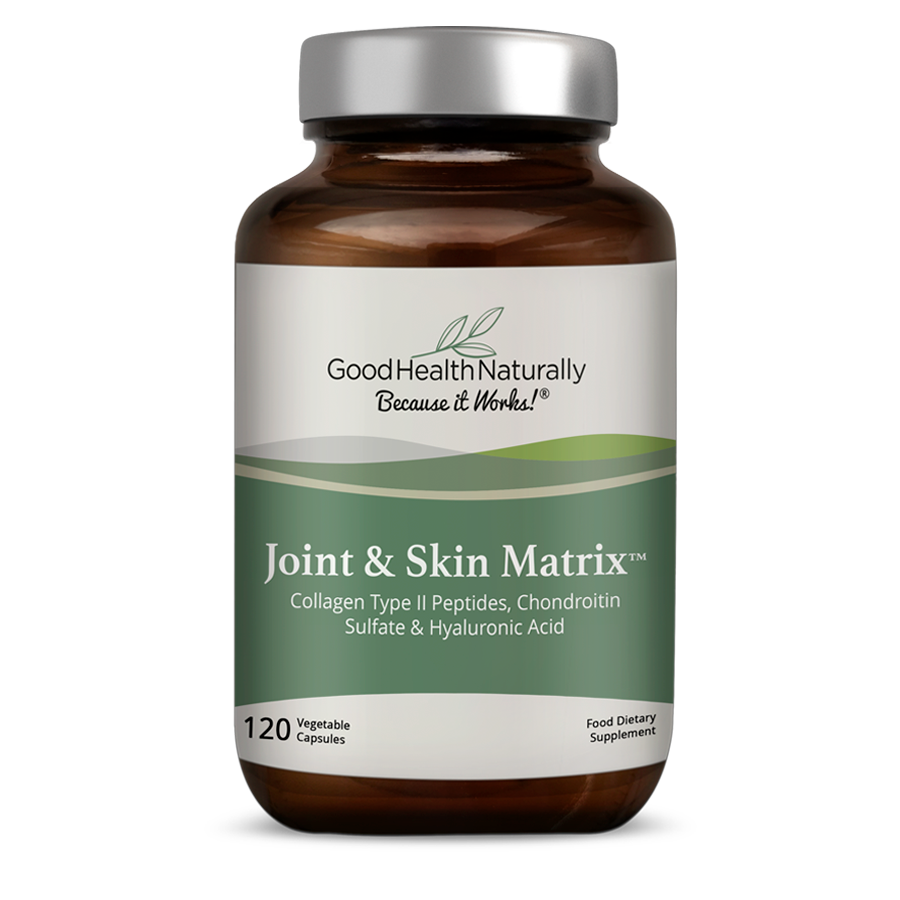 Front image: Good Health Naturally Joint and Skin Matrix collagen capsules supplement 120 count bottle