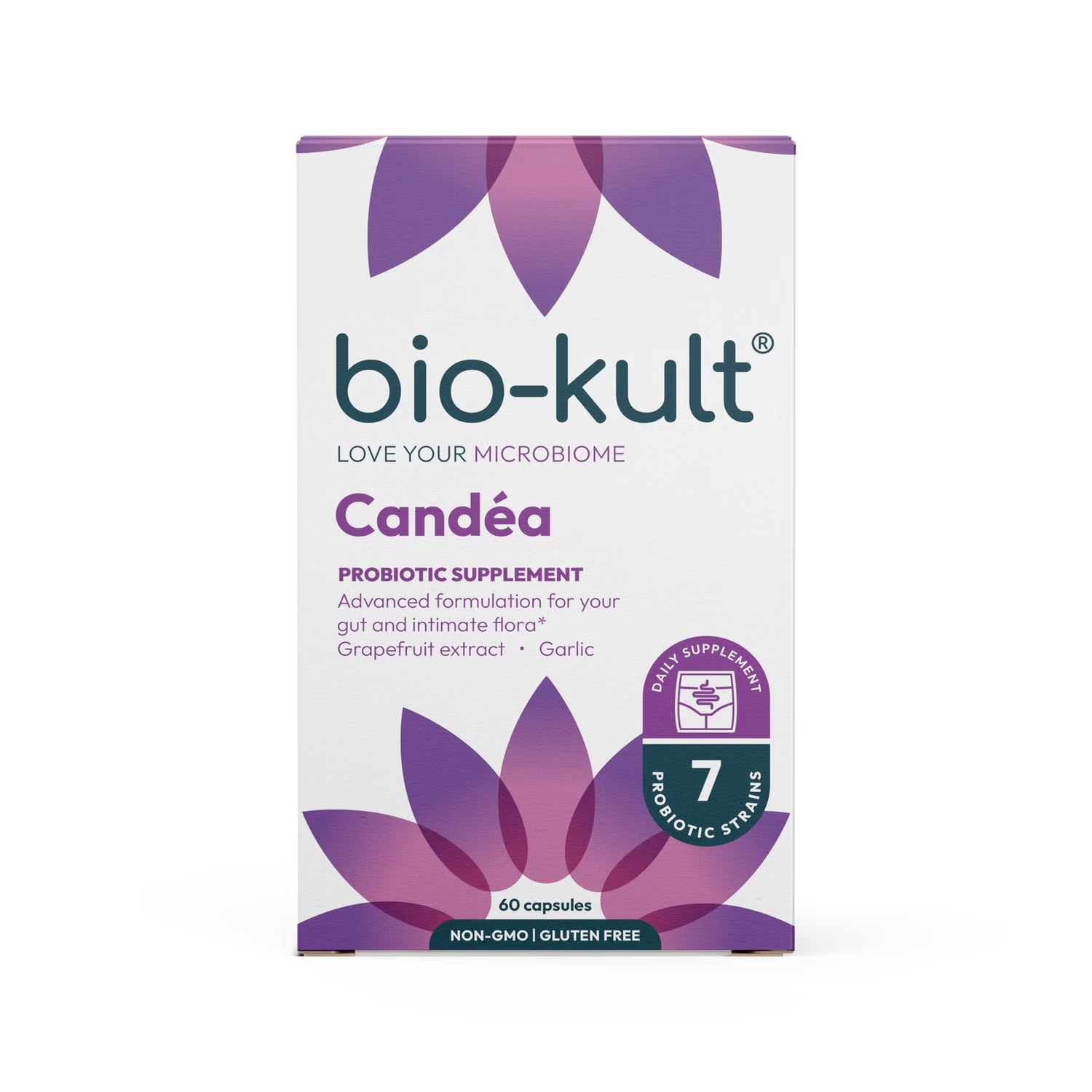 Bio-Kult Candéa probiotic supplement box front label 60 capsules on white background