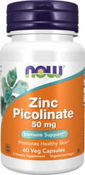 NOW Zinc Picolinate 50 mg - Essential Mineral Supplement - Veg Capsules