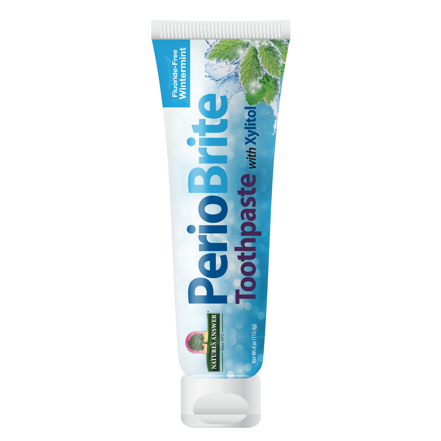 Nature’s Answer PerioBrite Whitening Toothpaste Wintermint 113.4g tube front view