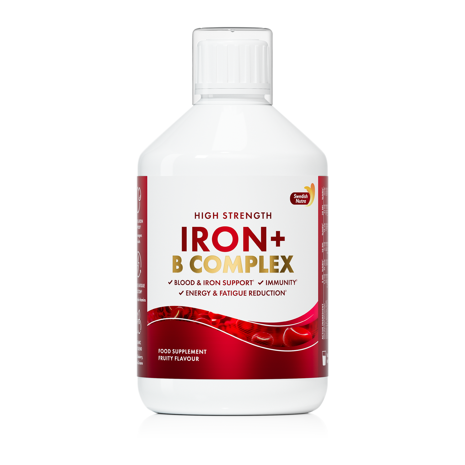 Swedish Nutra High Strength Iron + B Complex Fruity Flavour 500ml