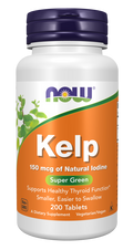 NOW Kelp Tabletten 150 mcg Jod aus Bio-Seetang – 200 Stück