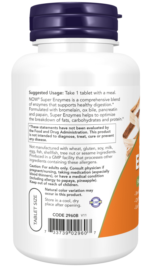 NOW Foods Super Enzymes, Easy To Swallow Tablets