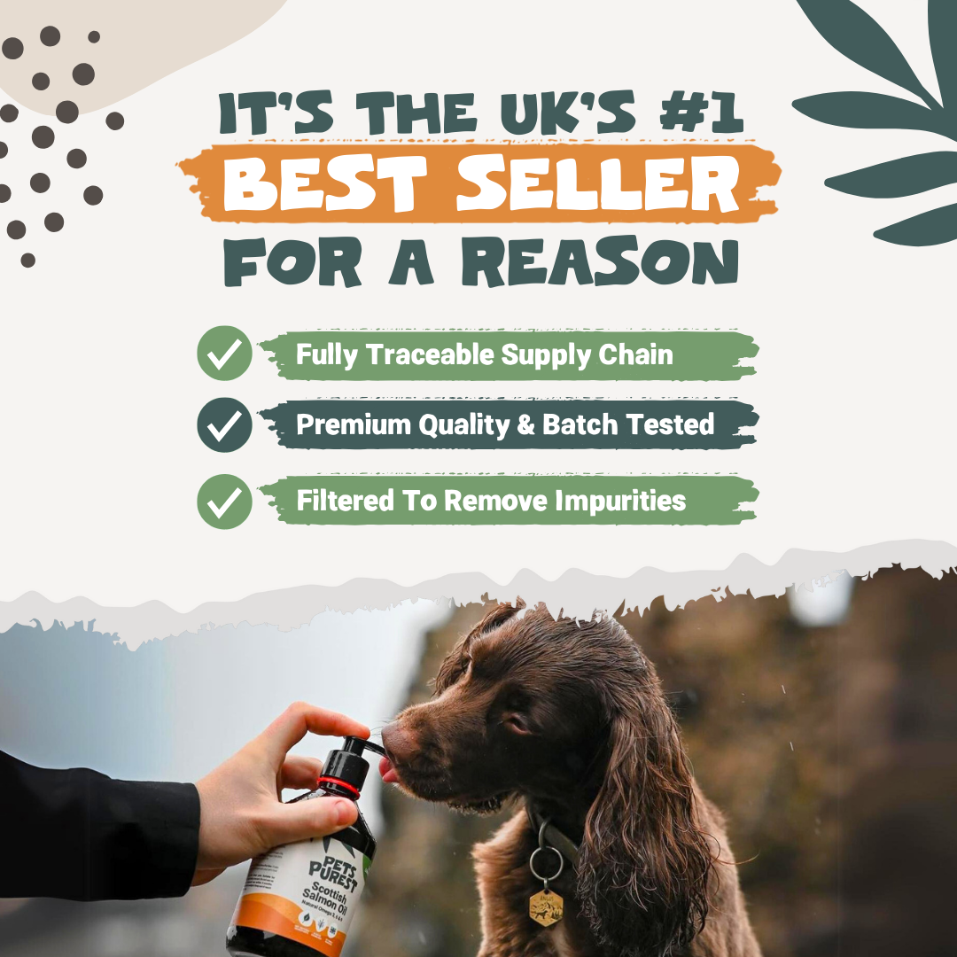 Pets Purest Scottish Salmon Oil Food Topper for Pets UK's #1