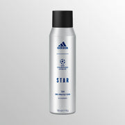 Adidas UEFA Champions League Star Anti-Perspirant aerosol spray 150ml for everyday underarm care