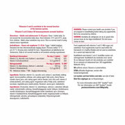 Supplement facts panel for Jamieson chewable Vitamin C and D3.