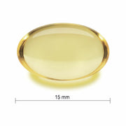 Mini Omega-3 softgels size.