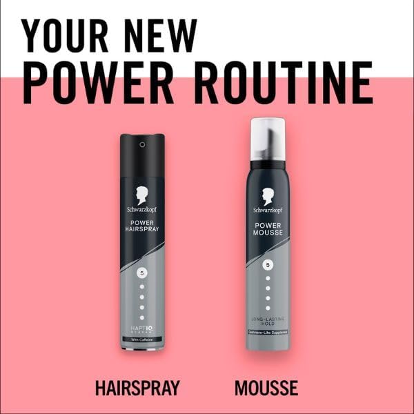 Schwarzkopf Power Mousse Hold 5 200ml and power hairspray