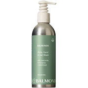 Front image: Balmonds Body Hand and Hair Wash 200ml bottle natural cleanser packaging
