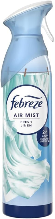 Febreze Air Mist Fresh Linen Air Freshener aerosol spray can 185ml front packaging