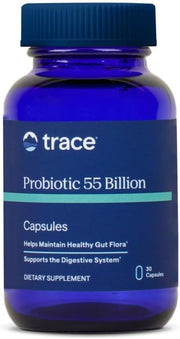 Front Image: Trace Minerals Probiotic 55 Billion capsules bottle gluten-free 30 count