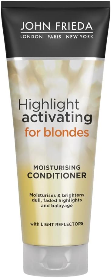 John Frieda Highlight Activating Moisturising Conditioner, tube packaging, fragrance not specified, 250ml