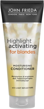 John Frieda Highlight Activating Moisturising Conditioner, tube packaging, fragrance not specified, 250ml
