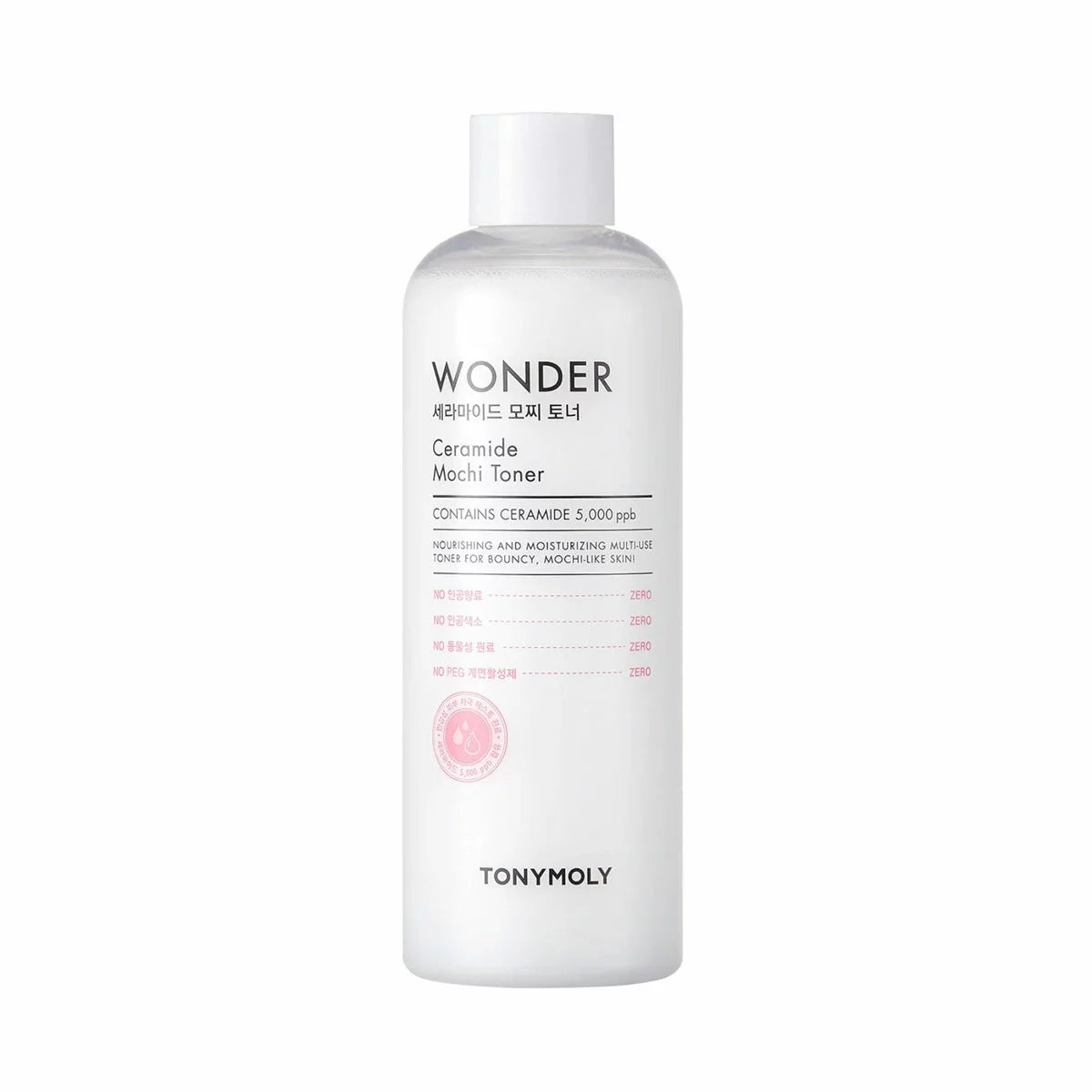 TONYMOLY Wonder Ceramide Mochi milky toner 500ml bottle usage