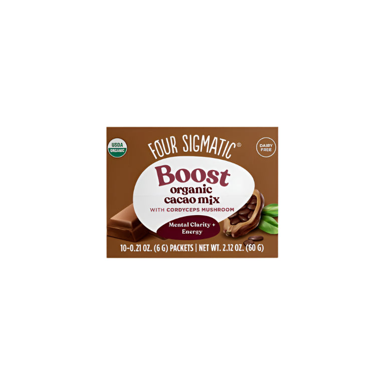 Four Sigmatic Organic Dairy-Free Cacao Mix 10-Packet Box.