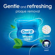 Oral-B Satin Tape Waxed Mint Dental Floss 2 x 50m packaging showing both floss dispensers