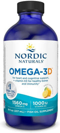Nordic Naturals Omega-3D Liquid, Zitrone mit Vitamin D3 – 237ml