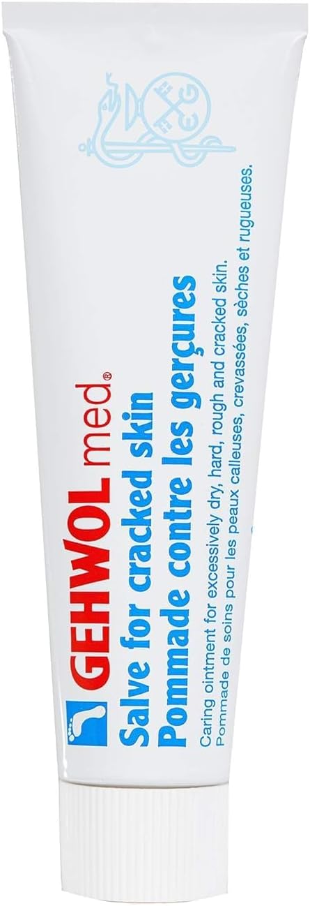 Gehwol med Salve for Cracked Skin, foot care salve tube packaging, botanical fragrance, 75ml tube