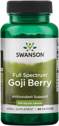 Swanson Goji-Beere 500 mg 60 Kapseln | Antioxidative Unterstützung