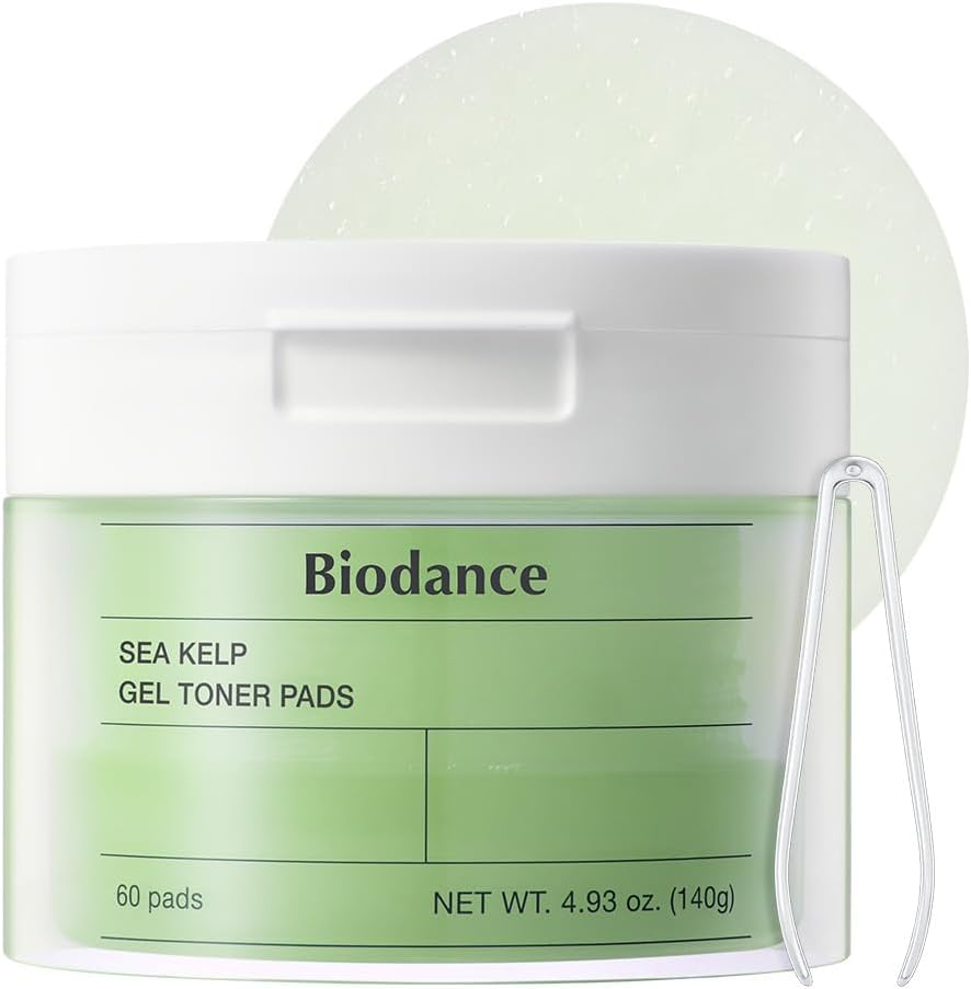 Biodance Sea Kelp Hydrogel Toner Pads 60 Pads facial toner pad container