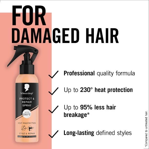 Schwarzkopf Protect & Repair Heat Protection Spray bottle 200ml ingredients and product information