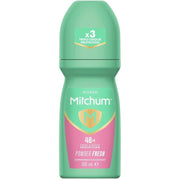 Mitchum Women Powder Fresh Antiperspirant Roll On, roll-on bottle packaging, Powder Fresh fragrance, 100ml