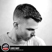 Lifestyle/use image: Uppercut Deluxe Featherweight Fiber Paste 70g textured hairstyle styling routine