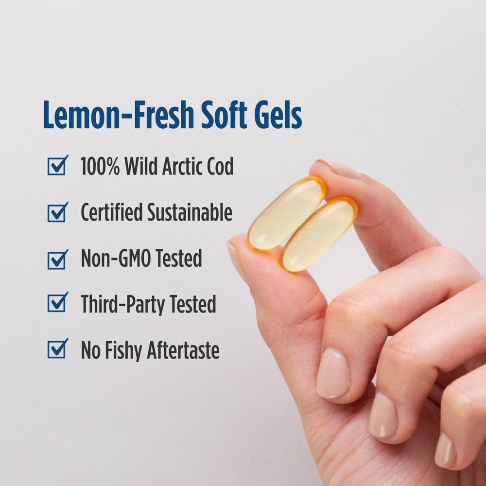 Nordic Naturals Arctic Cod Liver Oil Lemon Soft Gels - 750mg Omega-3s