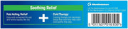 Back of Deep Freeze Cold Gel tube showing barcode and instructions.