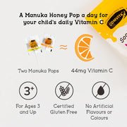 Comvita Kids Soothing Honey Pops - UMF 10+ Manuka Honey & Vitamin C - 15 Pack