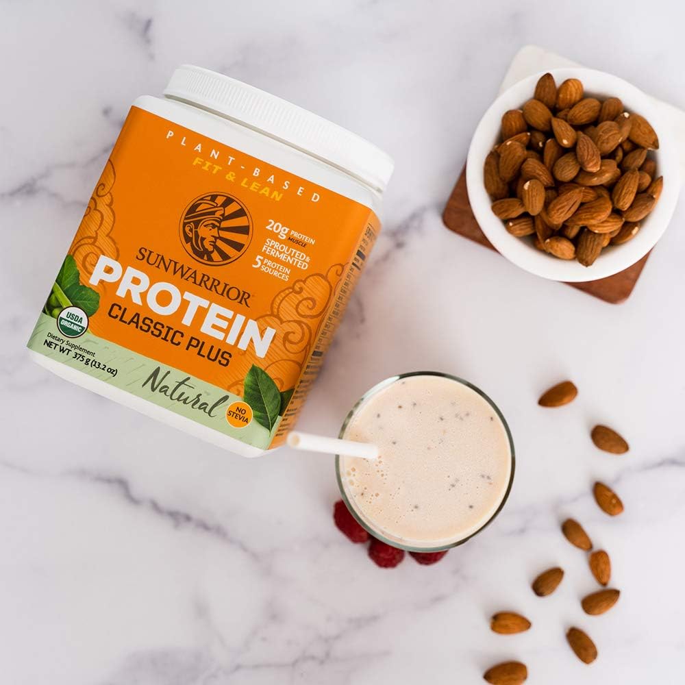 Sunwarrior Classic Plant Protein, Unflavoured & Organic shake