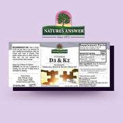 Nature's Answer Vitamin D3 and K2 Liquid Drops Lemon 15ml barcode packaging