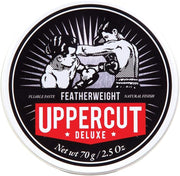 Front image: Uppercut Deluxe Featherweight Fiber Paste 70g jar firm hold styling paste packaging