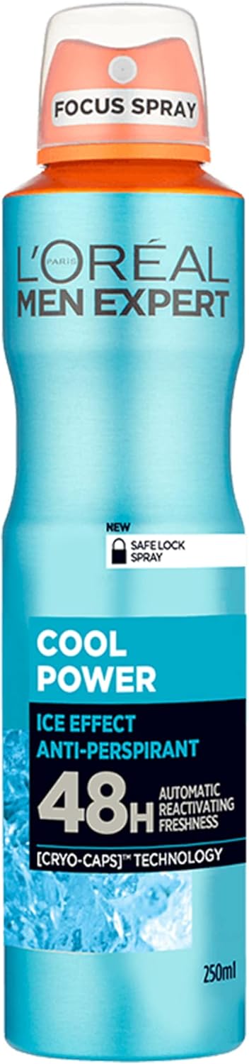 L'Oréal Men Expert Cool Power Anti-Perspirant Spray 250ml aerosol deodorant for men