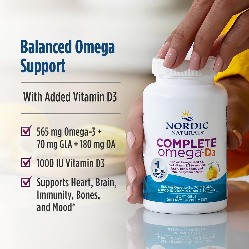 Nordic Naturals Complete Omega-D3 Softgels – Zitronengeschmack – 1000 IE D3