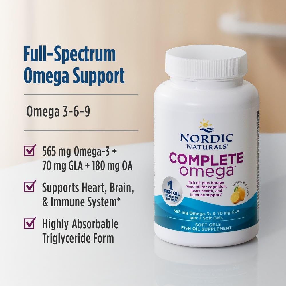 Nordic Naturals Complete Omega 565mg Lemon 180 Soft Gels Pack of 2