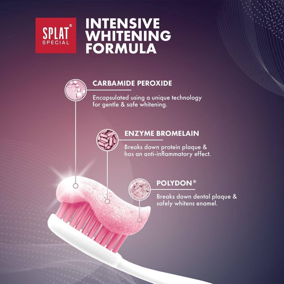 SPLAT Special Extreme White Whitening Toothpaste White Mint 75ml information panel