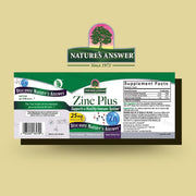 Nature’s Answer Zinc Plus vegan capsules 60 count barcode