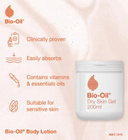 Bio-Oil Dry Skin Gel Moisturiser, tube or gel packaging, no flavour, 200ml, ingredients information