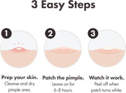 Box of Hero Mighty Patch Original hydrocolloid acne patches, how to use.