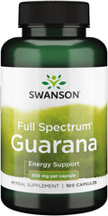 Swanson Guarana 100 Kapseln | 500 mg | Natürliche Energieunterstützung