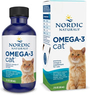 Nordic Naturals Omega-3 Fish Oil for Cats, 60ml liquid bottle & box, white background.