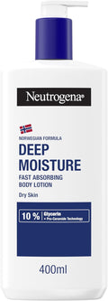Neutrogena Deep Moisture Body Lotion 400ml -  10% Glycerine, Non-Greasy Formula